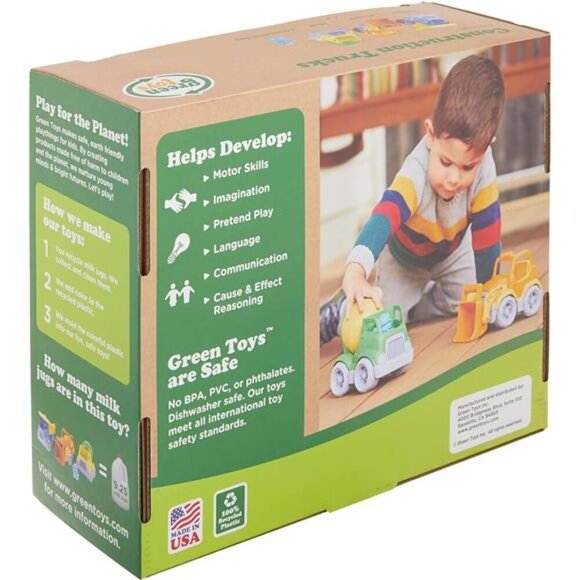 Green Toys Construction Vehicle Scooper, Dumper, Mixer, 1 Character- 3 Pack - 4C - Picture 2 of 5